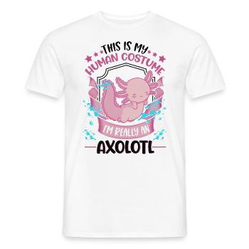 Axolotl Costume Humain Halloween Axolotl - T-shirt homme - blanc - Devant - AI Model Male 178 dark (178cm)