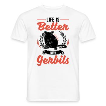 La vie est meilleure avec la gerbille de Gerbille - T-shirt homme - blanc - Devant - AI Model Male 178 dark (178cm)