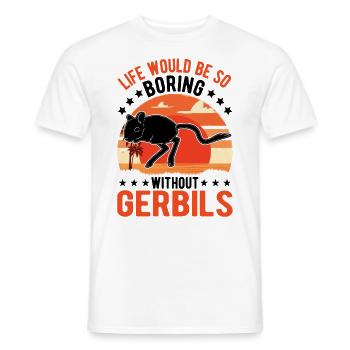 Gerbil Geschenk Mongolische Rennratte Rennmaus - Männer T-Shirt - Weiß - Vorne - AI Model Male 178 dark (178cm)