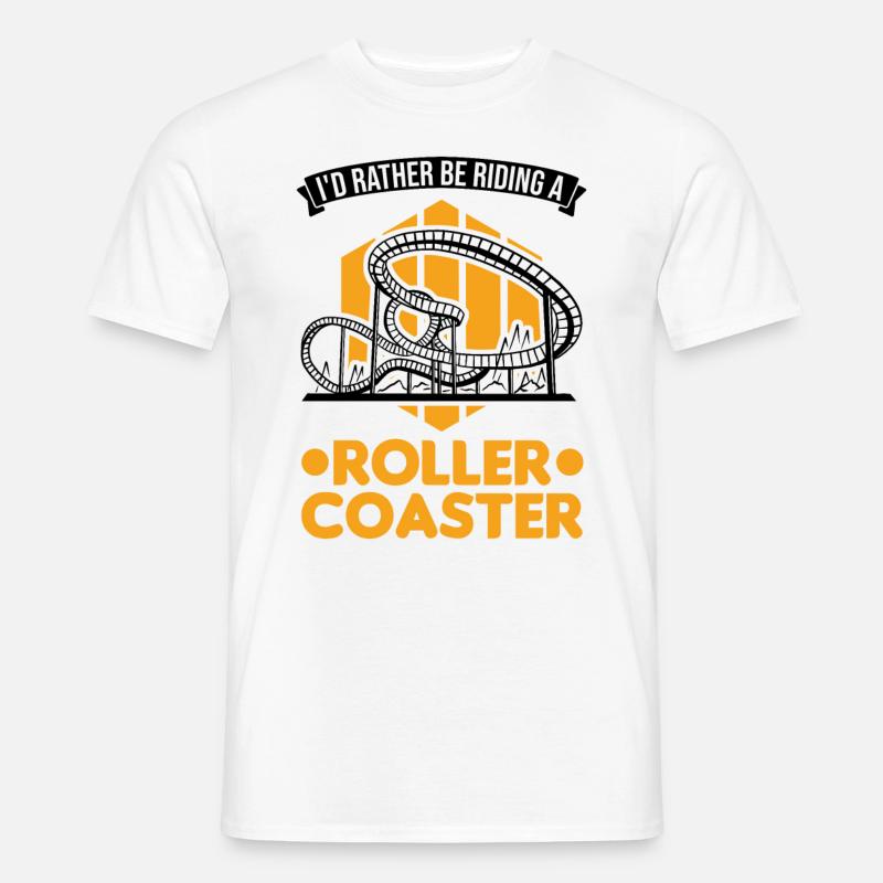 Achterbahn Achterbahnfahrt Vergnügungspark - Männer T-Shirt - Weiß