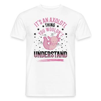 Axolotl Queue Cadeau Amphibien Axolotl - T-shirt homme - blanc - Devant - AI Model Male 178 dark (178cm)