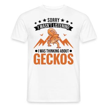 Gecko Cadeau Léopard Gecko - T-shirt homme - blanc - Devant - AI Model Male 178 dark (178cm)
