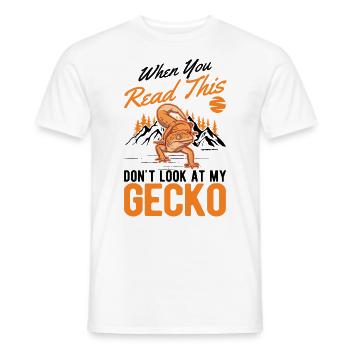Gecko Geschenk Leopardgecko - Männer T-Shirt - Weiß - Vorne - AI Model Male 178 dark (178cm)