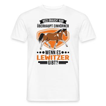 Lewitzer Einhorn Lewitzer Pferd - Männer T-Shirt - Weiß - Vorne - AI Model Male 178 dark (178cm)