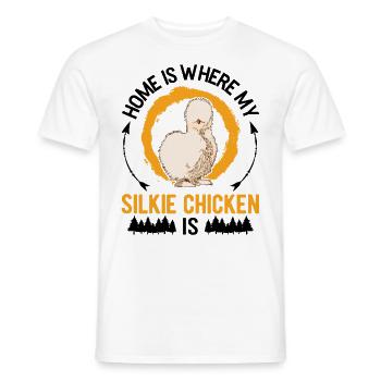 La maison est l’endroit où se trouve mon poulet en soie - T-shirt homme - blanc - Devant - AI Model Male 178 dark (178cm)