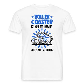 Roller Coaster HobbyParc d’attractions Roller Coaster Ride - T-shirt homme - blanc - Devant - AI Model Male 178 dark (178cm)