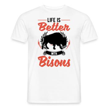 Life is better with a buffalo water buffalo - Men's T-Shirt - white - Front - AI Model Male 178 dark (178cm)