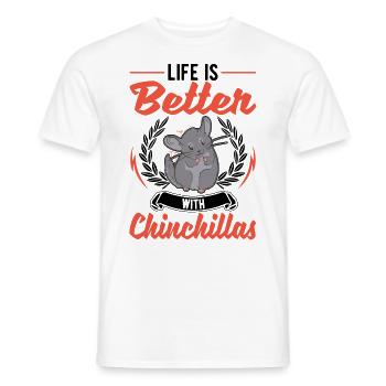 Das Leben ist besser mit Chinchillas - Männer T-Shirt - Weiß - Vorne - AI Model Male 178 dark (178cm)