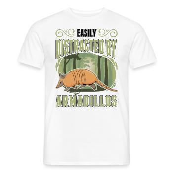 Easily distracted by Armadillo's Armadillo - Men's T-Shirt - white - Front - AI Model Male 178 dark (178cm)
