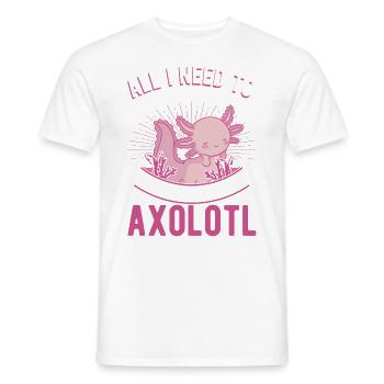 Axolotl Cadeau Amphibien à queue - T-shirt homme - blanc - Devant - AI Model Male 178 dark (178cm)