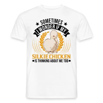 Silk Chicken Cadeau Silkie Chicken Silkie Chicken - T-shirt homme - blanc - Devant - AI Model Male 178 dark (178cm)