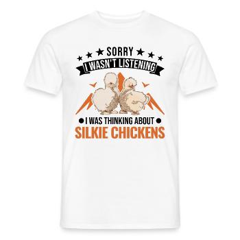 Silk Chicken Cadeau Silkie Chicken Silkie Chicken - T-shirt homme - blanc - Devant - AI Model Male 178 dark (178cm)