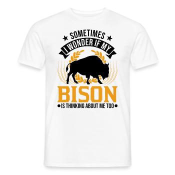 Buffalo Gift Bison Buffallo Buffle d’eau - T-shirt homme - blanc - Devant - AI Model Male 178 dark (178cm)