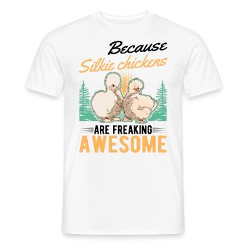 Parce que les poulets Silkie sont géniaux - T-shirt homme - blanc - Devant - AI Model Male 178 dark (178cm)