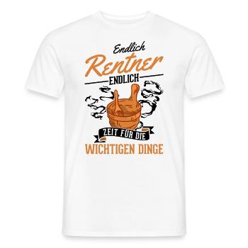 Sauna Rentner Saunieren Opa Saunagänger - Männer T-Shirt - Weiß - Vorne - AI Model Male 178 dark (178cm)