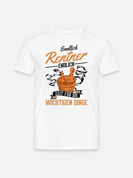 Sauna Rentner Saunieren Opa Saunagänger - Männer T-Shirt - Weiß