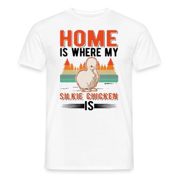 La maison est l’endroit où se trouve mon poulet en soie - T-shirt homme - blanc - Devant - AI Model Male 178 dark (178cm)