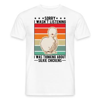 Silk Chicken Cadeau Silkie Chicken Silkie Chicken - T-shirt homme - blanc - Devant - AI Model Male 178 dark (178cm)