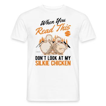Silk Chicken Cadeau Silkie Chicken Silkie Chicken - T-shirt homme - blanc - Devant - AI Model Male 178 dark (178cm)