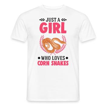 Corn Snake Girl Corn Snake - T-shirt homme - blanc - Devant - AI Model Male 178 dark (178cm)