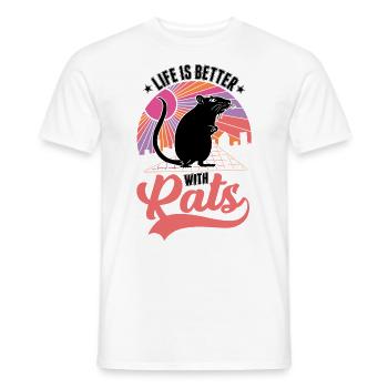 Das Leben ist besser mit Ratten - Männer T-Shirt - Weiß - Vorne - AI Model Male 178 dark (178cm)