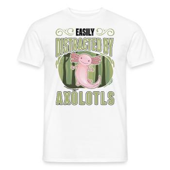 Facilement distrait par l’amphibien à queue d’Axolotl - T-shirt homme - blanc - Devant - AI Model Male 178 dark (178cm)