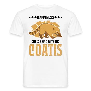 Happiness is being with Coatis coati - Men's T-Shirt - white - Front - AI Model Male 178 dark (178cm)