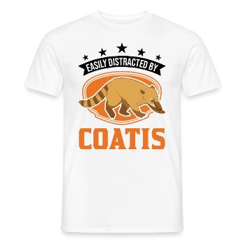 Easily distracted by Coatis coati - Men's T-Shirt - white - Front - AI Model Male 178 dark (178cm)