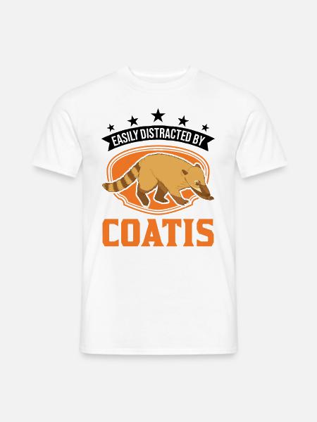 Easily distracted by Coatis Nasenbär - Männer T-Shirt - Weiß