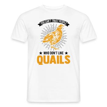 Warning quail quail breeding quail breeder - Men's T-Shirt - white - Front - AI Model Male 178 dark (178cm)