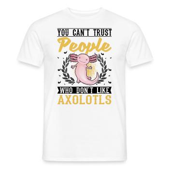 Axolotl Queue Cadeau Amphibien Axolotl - T-shirt homme - blanc - Devant - AI Model Male 178 dark (178cm)