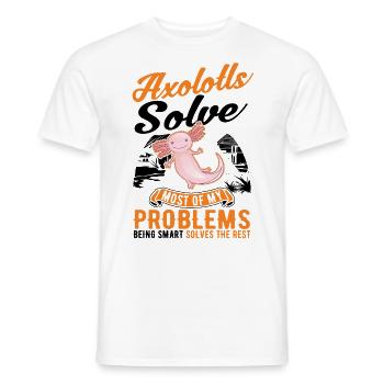Axolotl Cadeau Amphibien à queue - T-shirt homme - blanc - Devant - AI Model Male 178 dark (178cm)