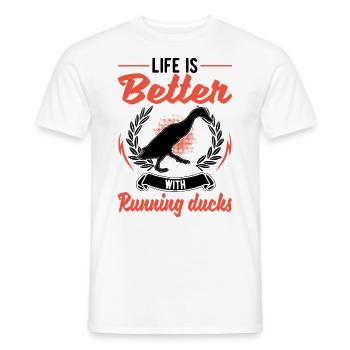 La vie est meilleure avec les canards qui courent - T-shirt homme - blanc - Devant - AI Model Male 178 dark (178cm)