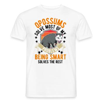 Opossum Cadeau Marsupial Opossum - T-shirt homme - blanc - Devant - AI Model Male 178 dark (178cm)