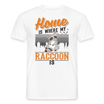 Home is where my raccoon is - Men's T-Shirt - white - Front - AI Model Male 178 dark (178cm)