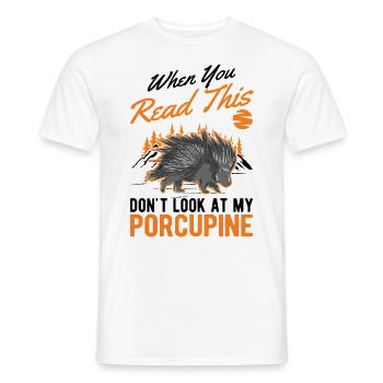 Porcupine lover Porcupine - Men's T-Shirt - white - Front - AI Model Male 178 dark (178cm)