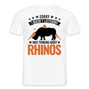 Rhinocéros Cadeau Rhino Rhinocéros - T-shirt homme - blanc - Devant - AI Model Male 178 dark (178cm)