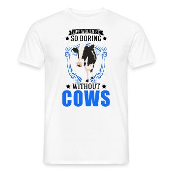 Vache Éleveurs de bovins Agriculteur Vaches - T-shirt homme - blanc - Devant - AI Model Male 178 dark (178cm)