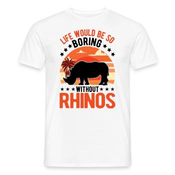 Rhinocéros Cadeau Rhino Rhinocéros - T-shirt homme - blanc - Devant - AI Model Male 178 dark (178cm)