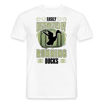 Easily distracted by Running Ducks Laufente - Men's T-Shirt - white - Front - AI Model Male 178 dark (178cm)