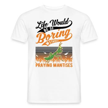Gottesanbeterin Geschenk Mantis Fangschrecke - Männer T-Shirt - Weiß - Vorne - AI Model Male 178 dark (178cm)