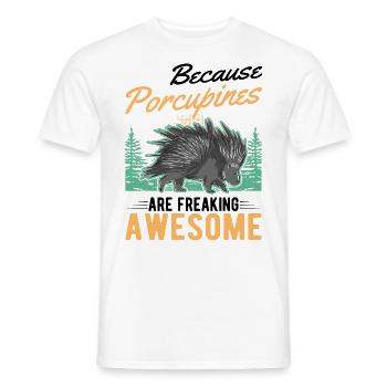 Porcupine Gift Porcupine - Men's T-Shirt - white - Front - AI Model Male 178 dark (178cm)