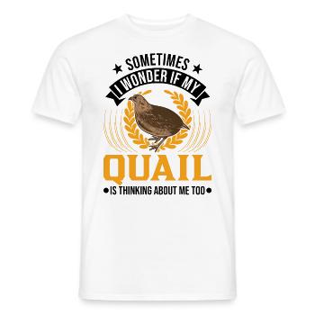 Warning quail quail breeding quail breeder - Men's T-Shirt - white - Front - AI Model Male 178 dark (178cm)