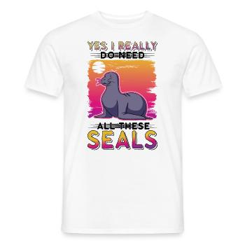 Cadeau de phoque Phoque Lion de mer - T-shirt homme - blanc - Devant - AI Model Male 178 dark (178cm)