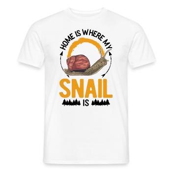 La maison est l’endroit où sont mes escargots - T-shirt homme - blanc - Devant - AI Model Male 178 dark (178cm)