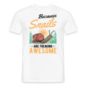 Parce que les escargots sont des escargots géniaux - T-shirt homme - blanc - Devant - AI Model Male 178 dark (178cm)