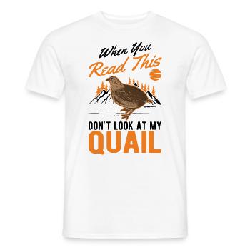 Warning quail quail breeding quail breeder - Men's T-Shirt - white - Front - AI Model Male 178 dark (178cm)