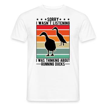 Indian Running Duck Bouteille cadeau Canard Canard - T-shirt homme - blanc - Devant - AI Model Male 178 dark (178cm)