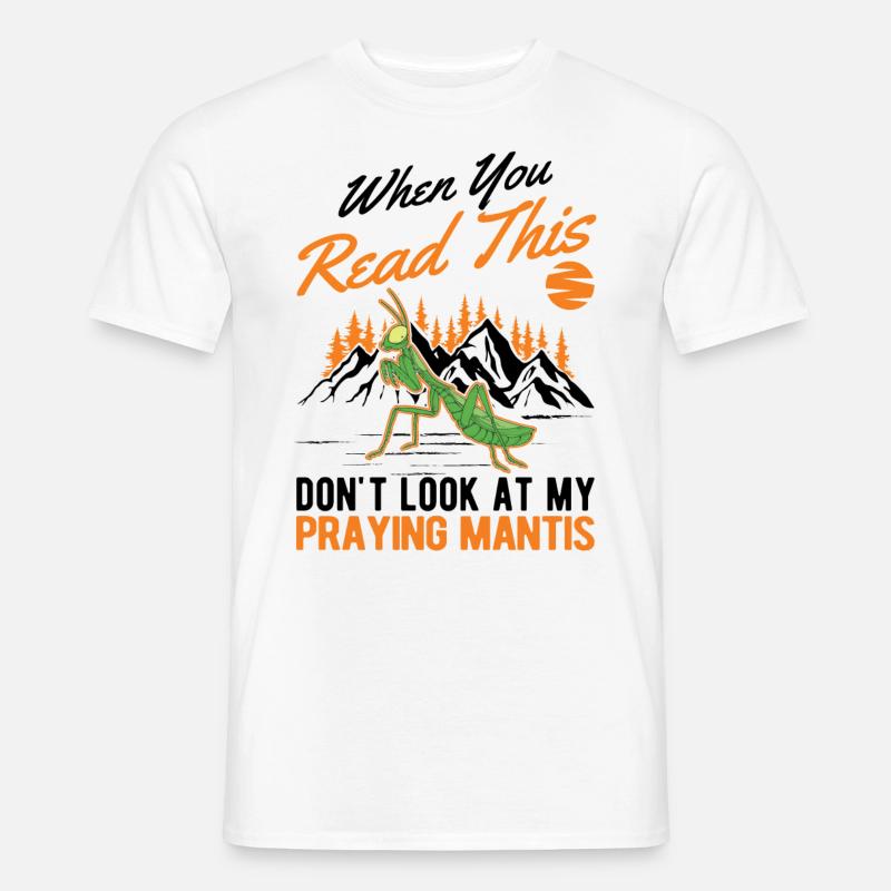 Gottesanbeterin Geschenk Mantis Fangschrecke - Männer T-Shirt - Weiß