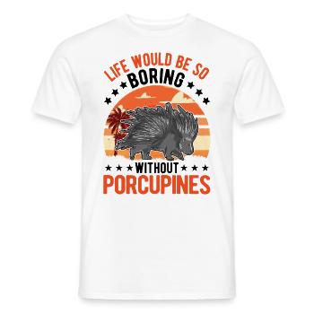 Porcupine Gift Porcupine - Men's T-Shirt - white - Front - AI Model Male 178 dark (178cm)